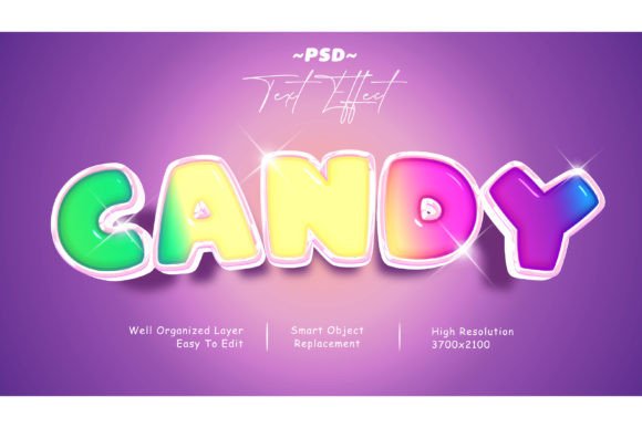Download Colorful Candy PSD Editable Text Effect - Text effect Collection