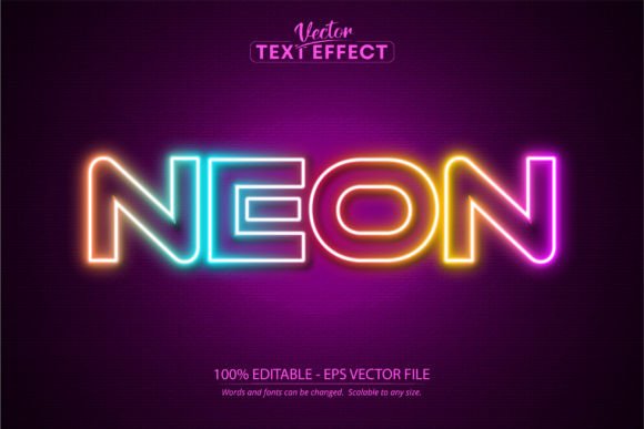 Download Neon Text Effect, Editable Neon Light - Text effect Collection