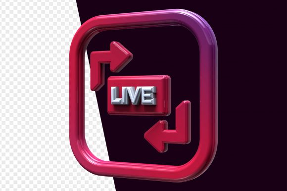 Download 3d Social Media Live Streaming Button - Streaming Collection