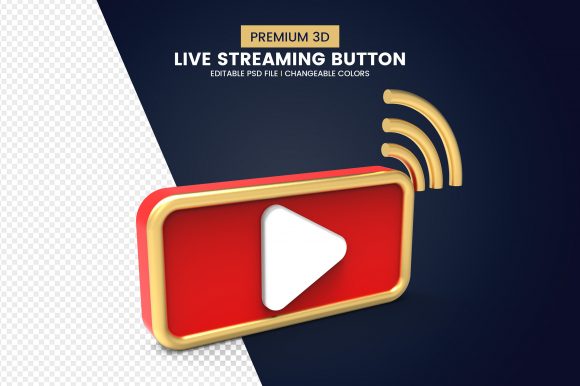 Download Live Streaming Play Button Icon Badge - Streaming Collection