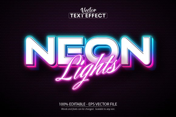 Download Neon Text Effect, Editable Neon Light - Text effect Collection