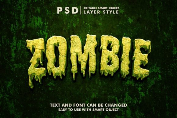 Download Zombie 3d Realisitc Psd Text Effect - Text effect Collection