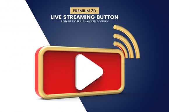 Download Modern 3d Live Streaming Button - Streaming Collection