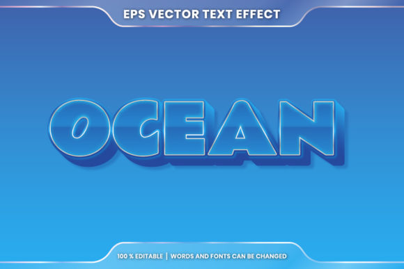 Download Ocean Word, Text Effect Editable Style - Text effect Collection