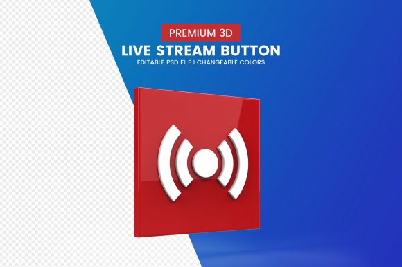 Download Modern 3d Live Streaming Button Icon - Streaming Collection