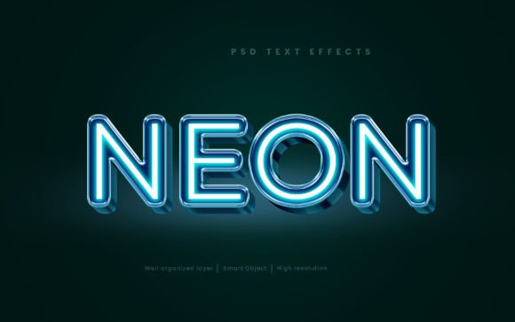 Download Neon Light Editable Text Effect PSD - Text effect Collection