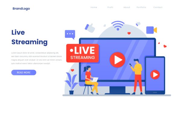 Download Live Streaming Illustration Landing Page - Streaming Collection