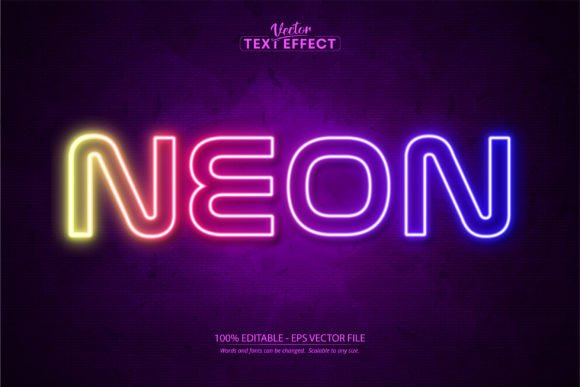Download Neon Text Effect, Editable Neon Light - Text effect Collection