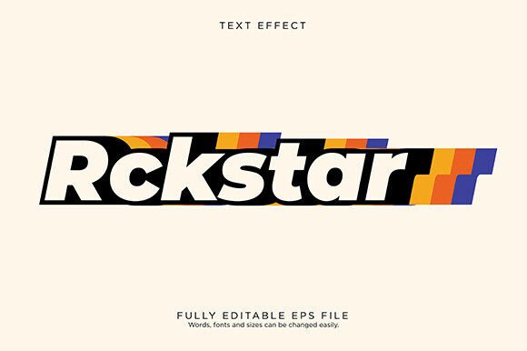 Download Editable Text Style Effect - Rockstar - Text style effect Collection