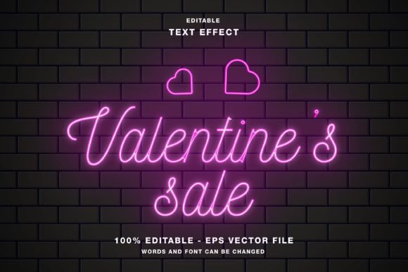 Download Valentine's Sale Neon Text Effect - Text effect Collection