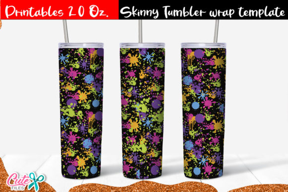 Download Neon Splash Skinny Tumbler Wrap - Neon splash Collection