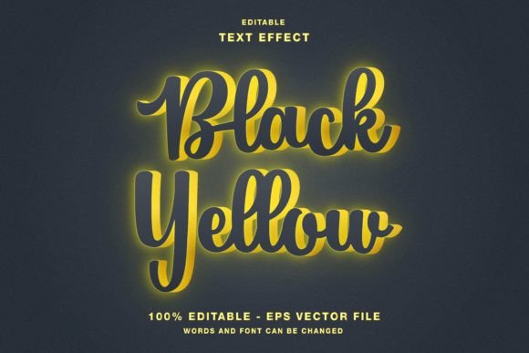 Download Black Yellow Neon Text Effect - Text effect Collection