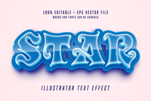 Download Star 3D Illustrator Text Effect Font - Text effect Collection