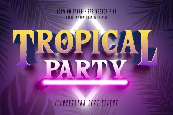 Download Tropical 3D Illustrator Text Effect Font - Text effect Collection