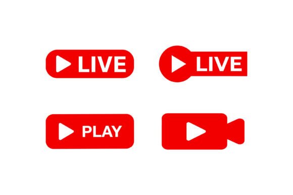 Download Live Streaming Play Button Icon Set - Streaming Collection