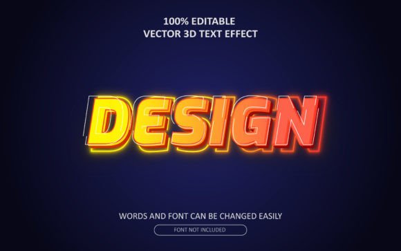 Download Editable Design Vector 3D Text Effect - Text effect Collection