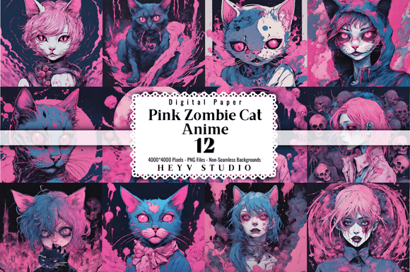 Download Pink Zombie Anime Cat Woman Backgrounds - Pink Collection