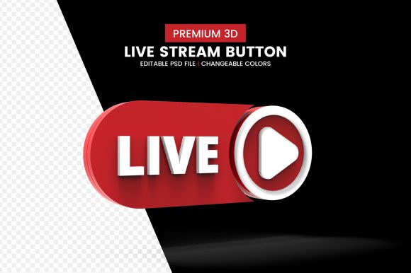 Download Live Streaming 3d Button Icon Badge - Streaming Collection