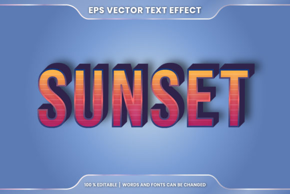 Download Sunset Word, Text Effect Editable Style - Text effect Collection