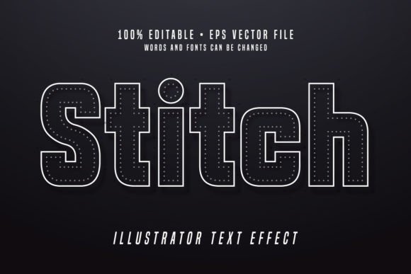 Download Stich 3D Illustrator Text Effect Font - Text effect Collection