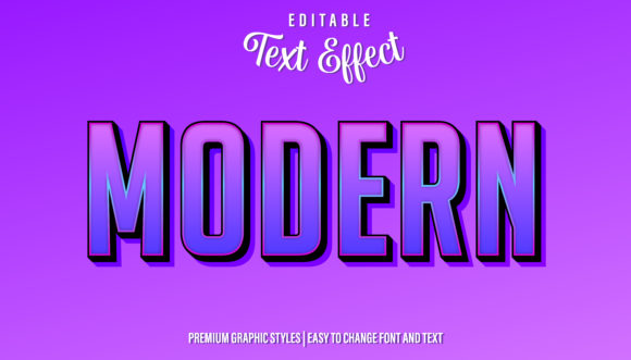 Download Modern - Illustrator Text Effect Graphic - Text effect Collection