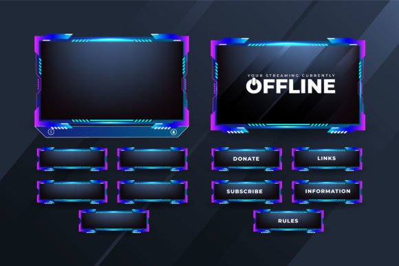 Download Broadcast Streaming Overlay Vector - Streaming Collection