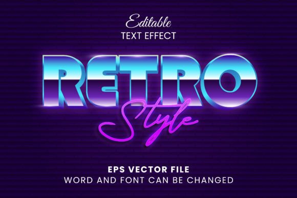 Download Retro Style 3d Neon Text Effect - Text effect Collection