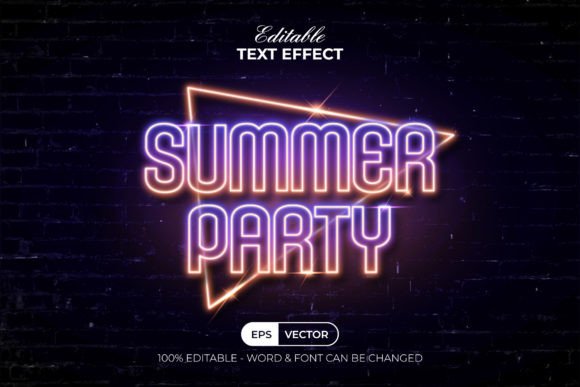 Download Summer Party Text Effect Neon Style - Text effect Collection