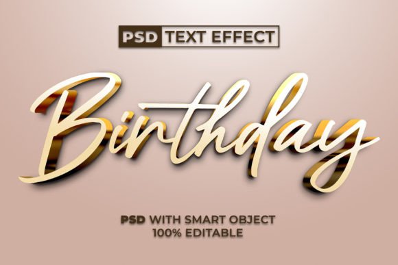 Download Birthday Text Effect Gold Style - Text effect Collection