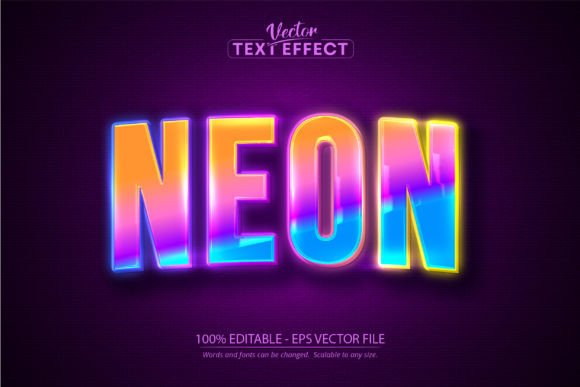 Download Neon Text Effect, Editable Neon Light - Text effect Collection