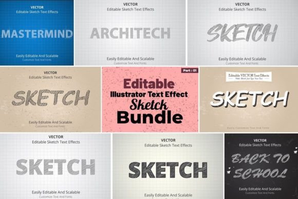 Download Illustrator Sketch Text Effect - Text effect Collection