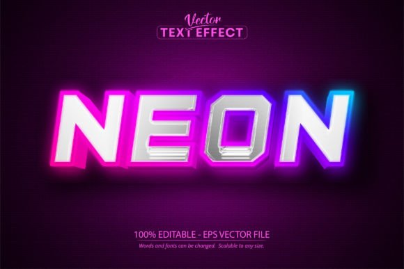 Download Neon Text Effect, Editable Neon Light - Text effect Collection
