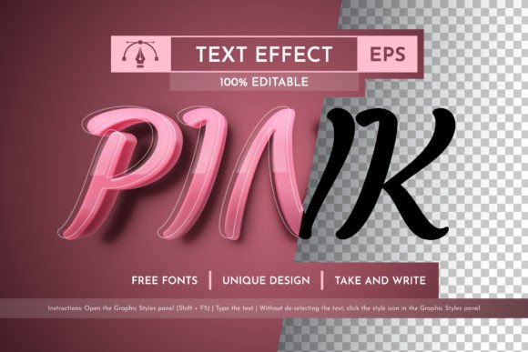 Download Pink Editable Text Effect, Graphic Style - Premium Bundle