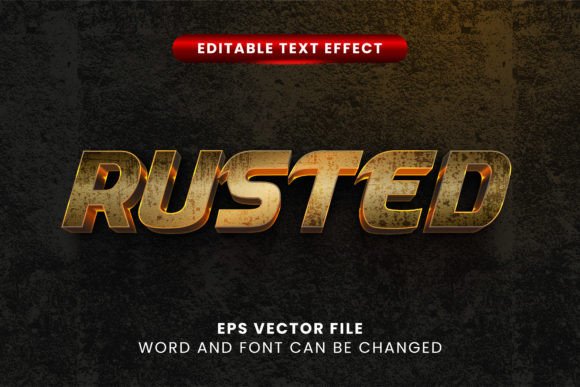 Download 3d Rusted Metal Vector Text Effect - Text effect Collection